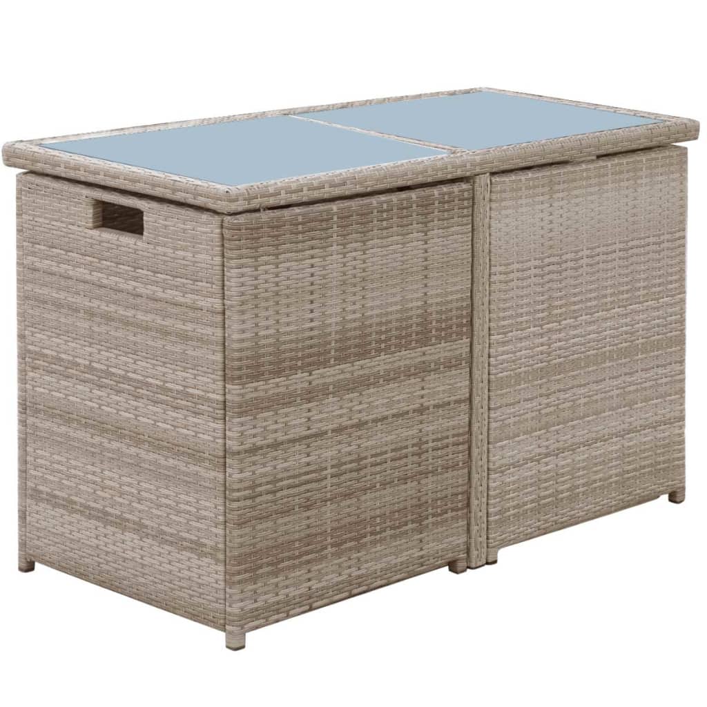 3-delige Bistroset met kussens poly rattan beige is nu te koop bij PeponiXL, paradijselijk wonen!