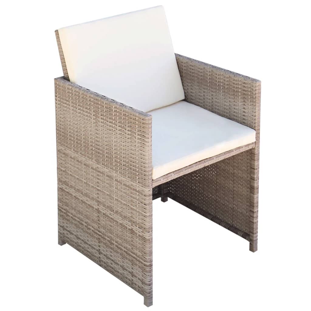 3-delige Bistroset met kussens poly rattan beige is nu te koop bij PeponiXL, paradijselijk wonen!