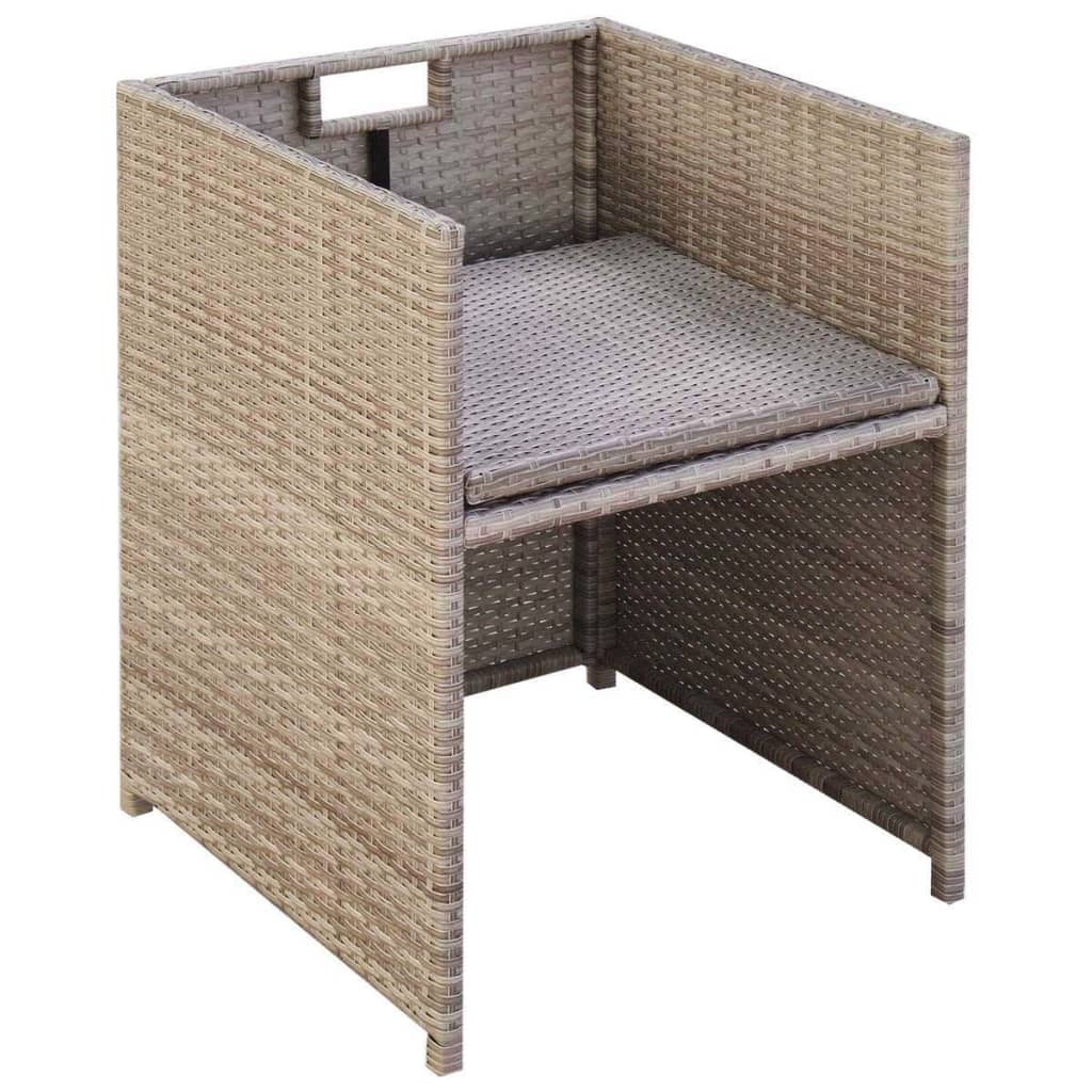 3-delige Bistroset met kussens poly rattan beige is nu te koop bij PeponiXL, paradijselijk wonen!