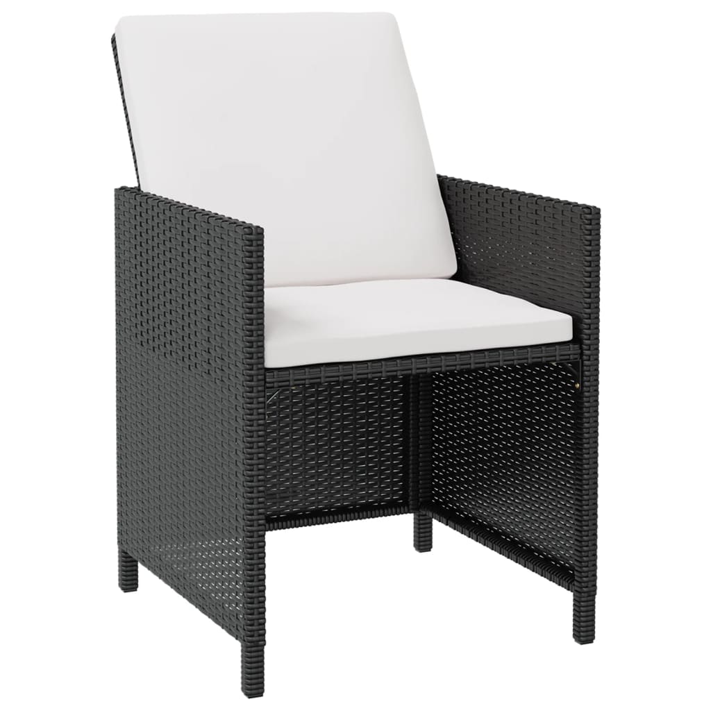 11-delige Tuinset met kussens poly rattan zwart is nu te koop bij PeponiXL, paradijselijk wonen!