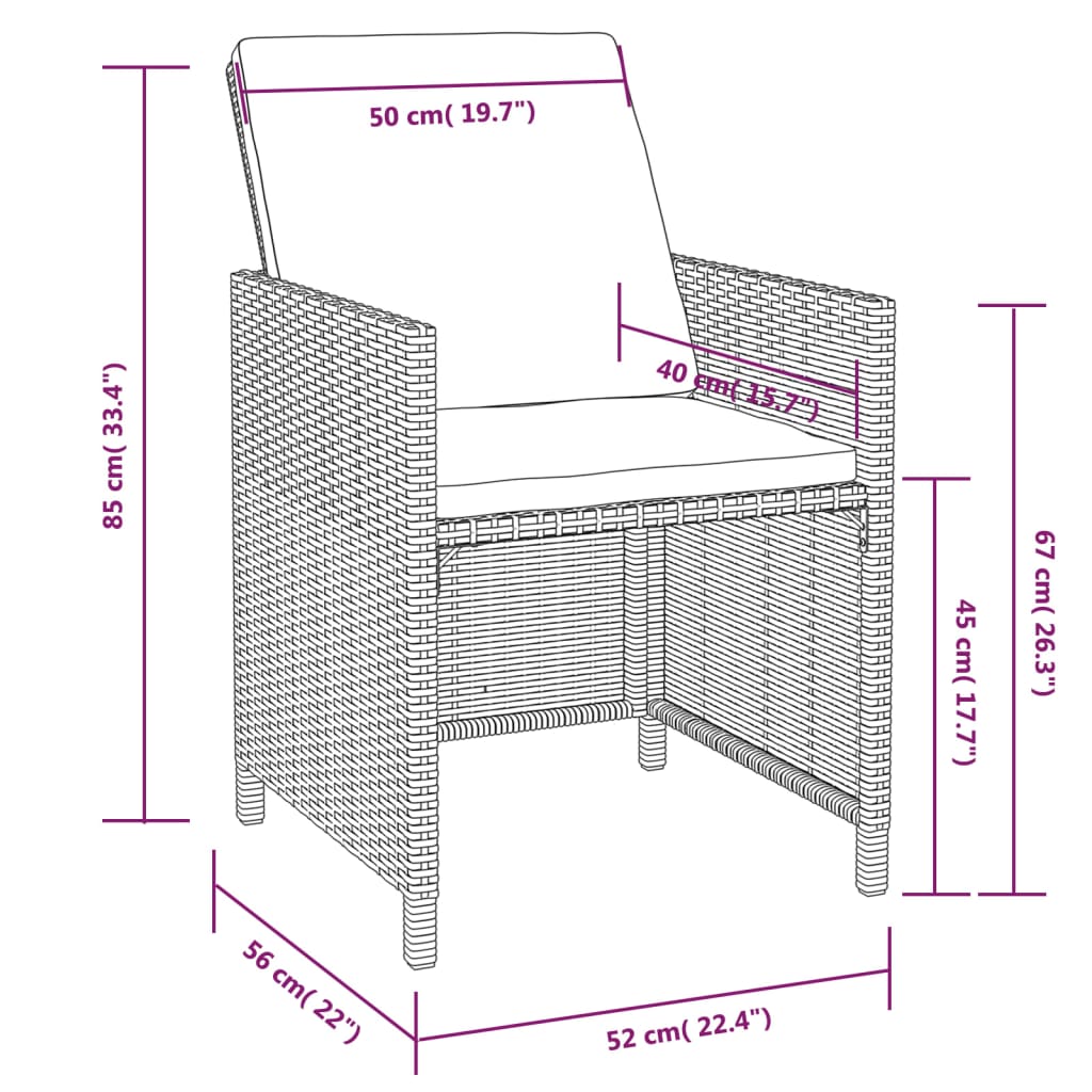 11-delige Tuinset met kussens poly rattan zwart is nu te koop bij PeponiXL, paradijselijk wonen!