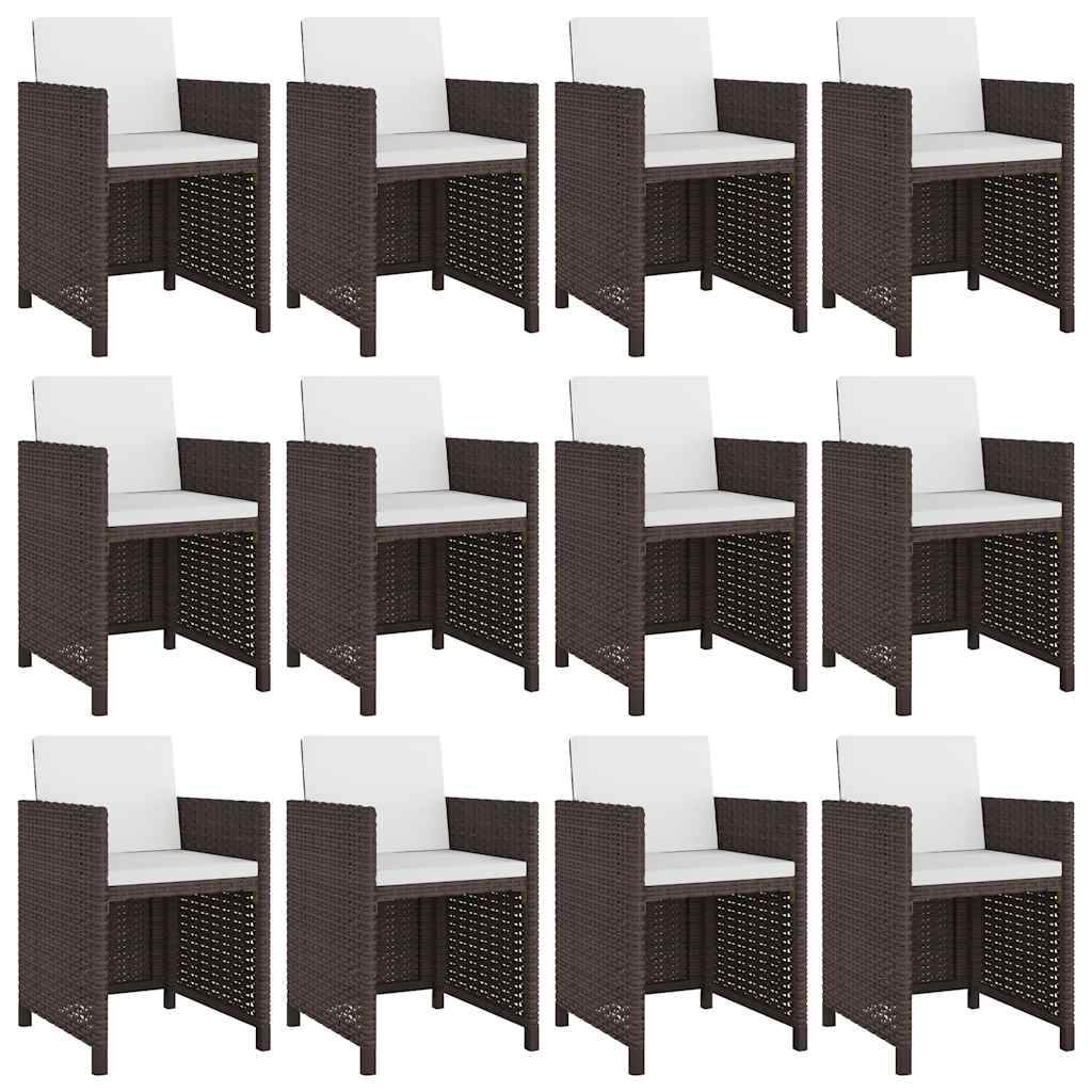 13-delige Tuinset met kussens poly rattan bruin is nu te koop bij PeponiXL, paradijselijk wonen!