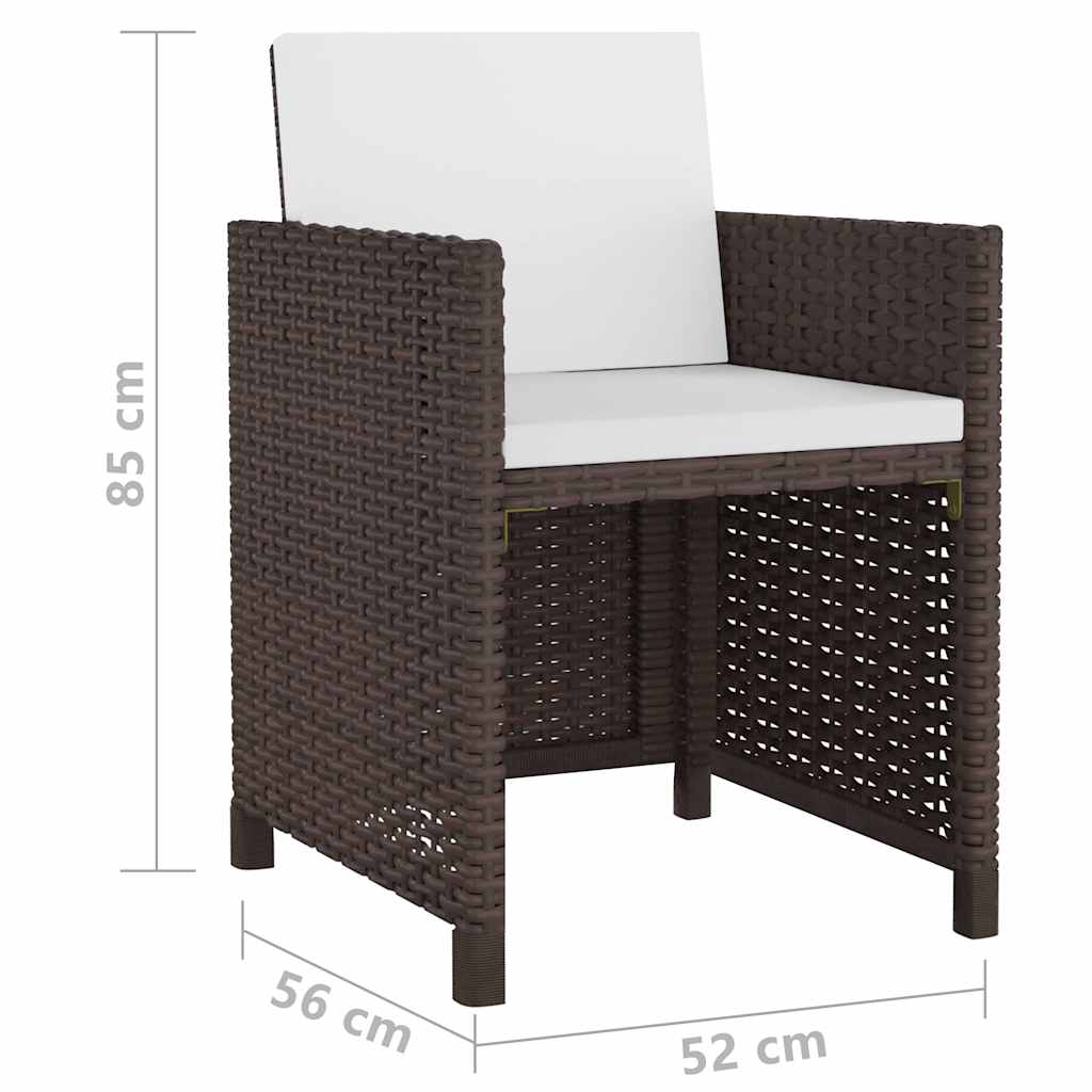 13-delige Tuinset met kussens poly rattan bruin is nu te koop bij PeponiXL, paradijselijk wonen!