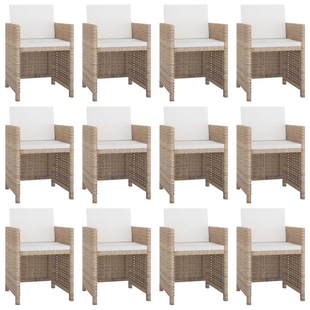 13-delige Tuinset met kussens poly rattan beige is nu te koop bij PeponiXL, paradijselijk wonen!