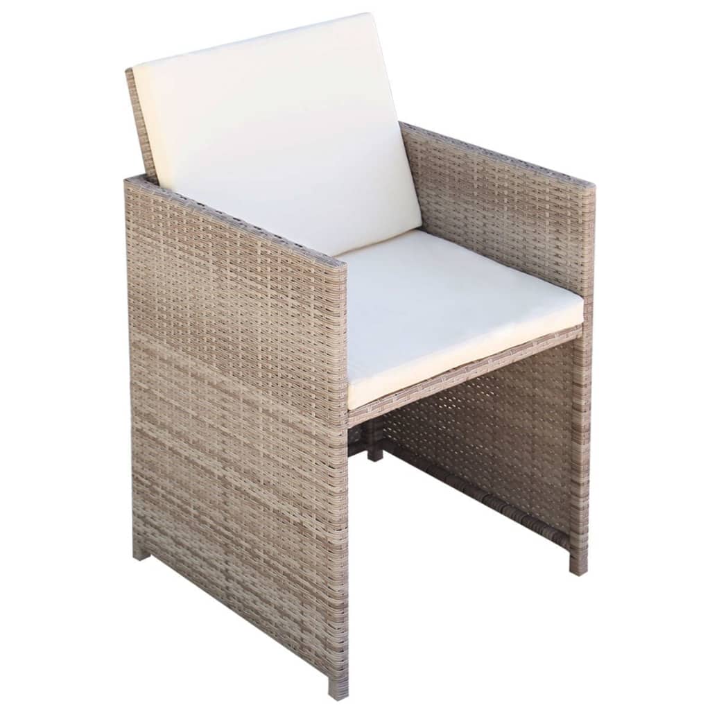 5-delige Tuinset met kussens poly rattan beige is nu te koop bij PeponiXL, paradijselijk wonen!