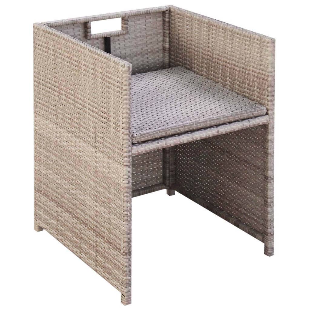 5-delige Tuinset met kussens poly rattan beige is nu te koop bij PeponiXL, paradijselijk wonen!