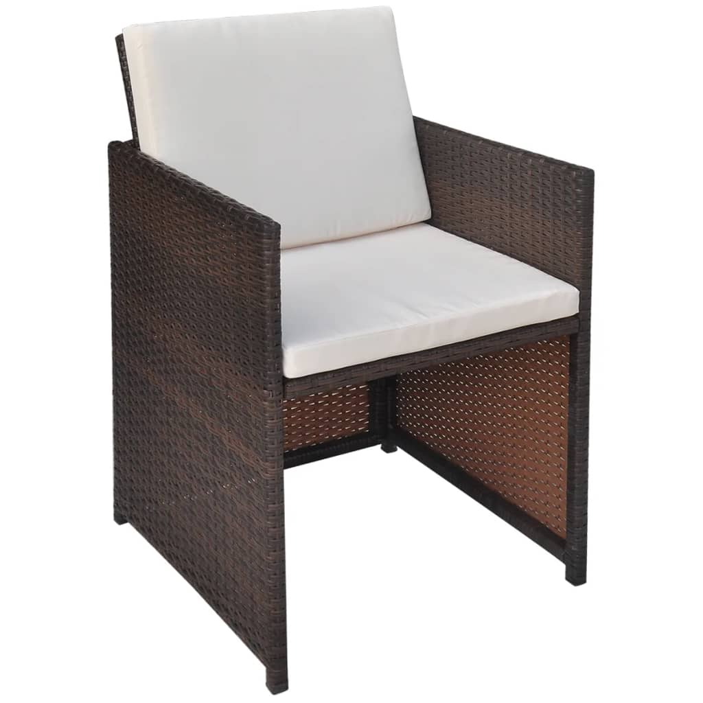 Tuinstoelen 2 st met kussens poly rattan bruin is nu te koop bij PeponiXL, paradijselijk wonen!