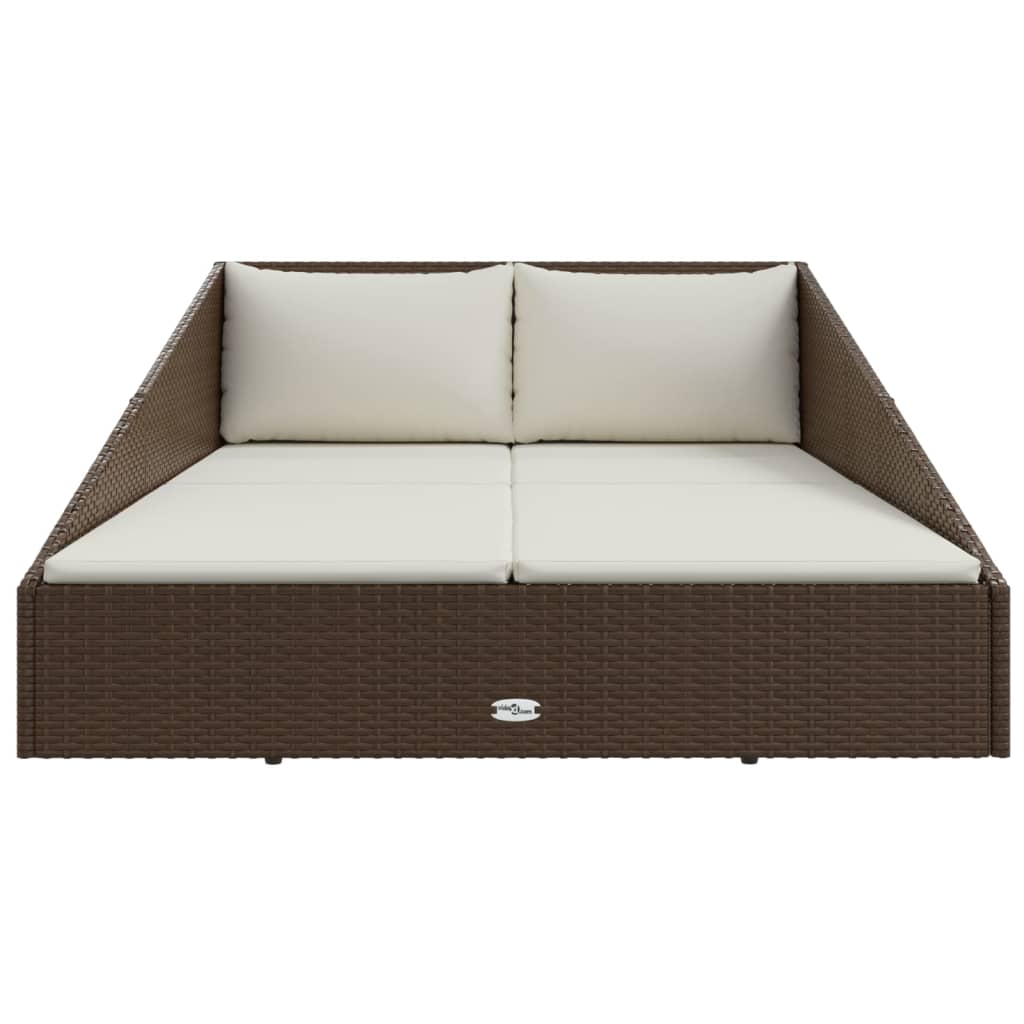 Tuinbed 110x200 cm poly rattan bruin is nu te koop bij PeponiXL, paradijselijk wonen!