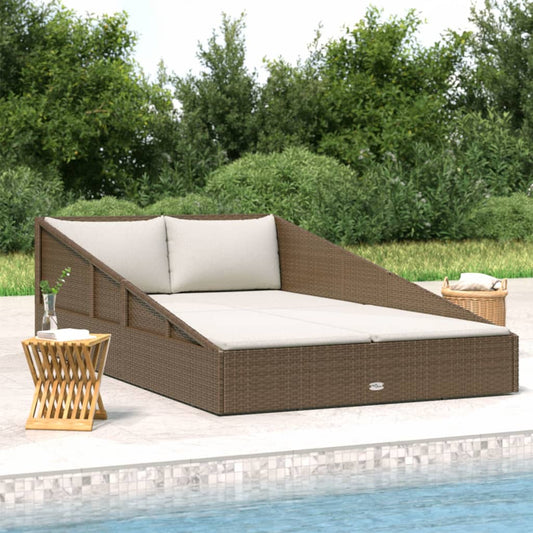 Tuinbed 110x200 cm poly rattan bruin is nu te koop bij PeponiXL, paradijselijk wonen!