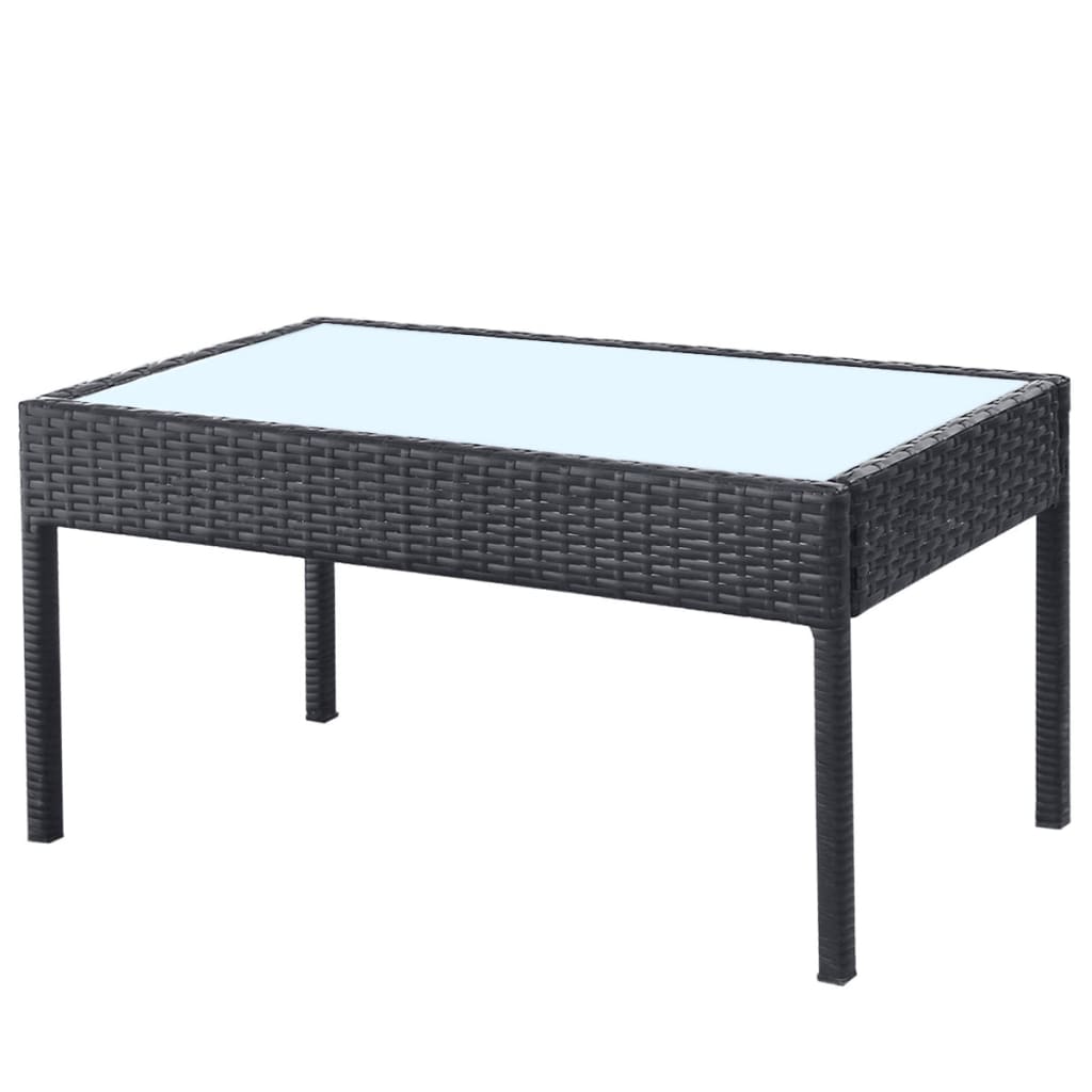 4-delige Loungeset met kussens poly rattan zwart is nu te koop bij PeponiXL, paradijselijk wonen!