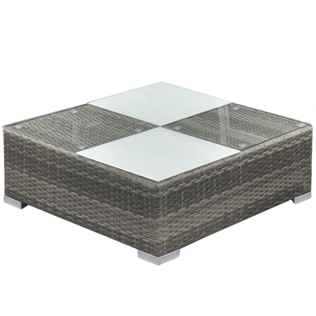 5-delige Loungeset met kussens poly rattan grijs is nu te koop bij PeponiXL, paradijselijk wonen!