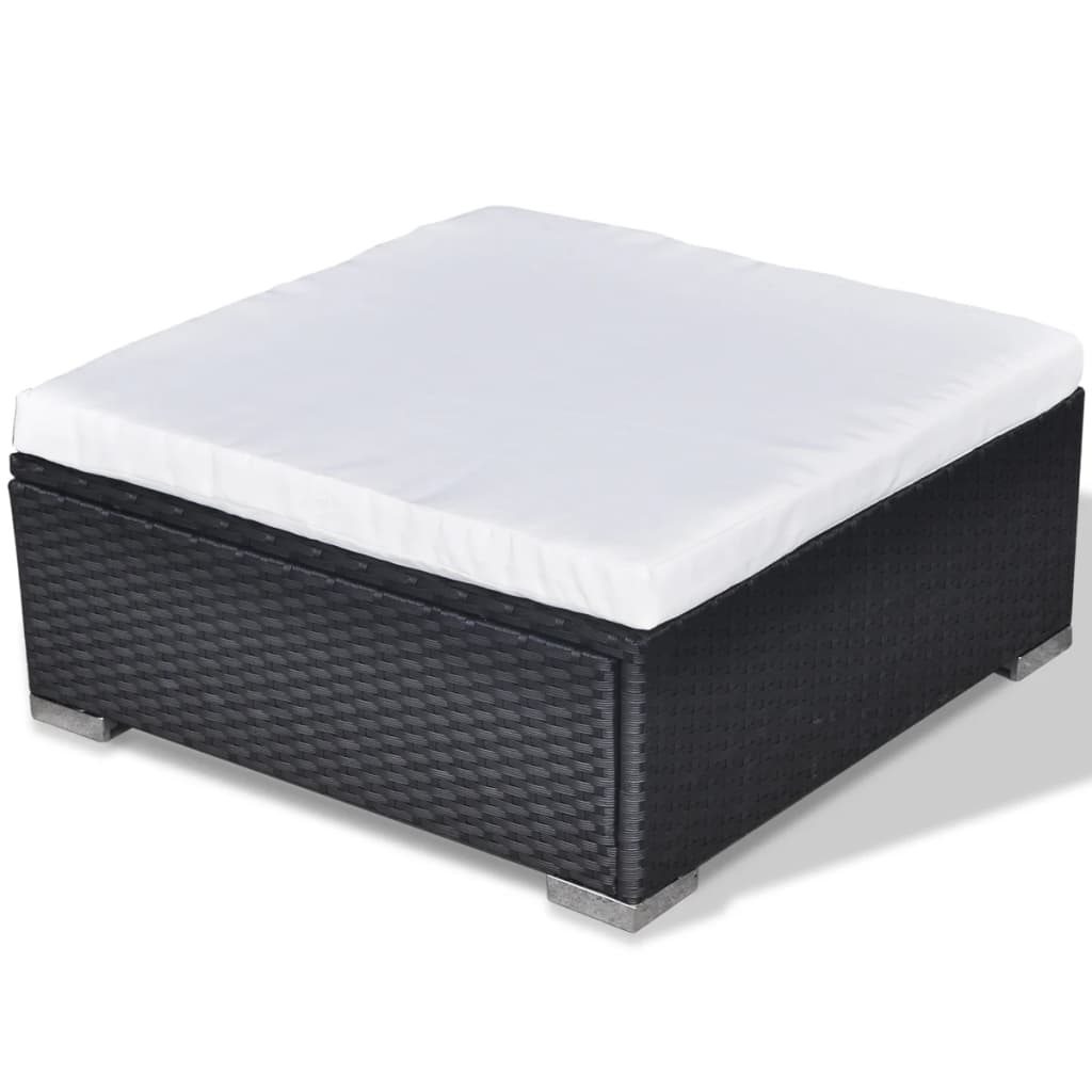 5-delige Loungeset met kussens poly rattan zwart is nu te koop bij PeponiXL, paradijselijk wonen!