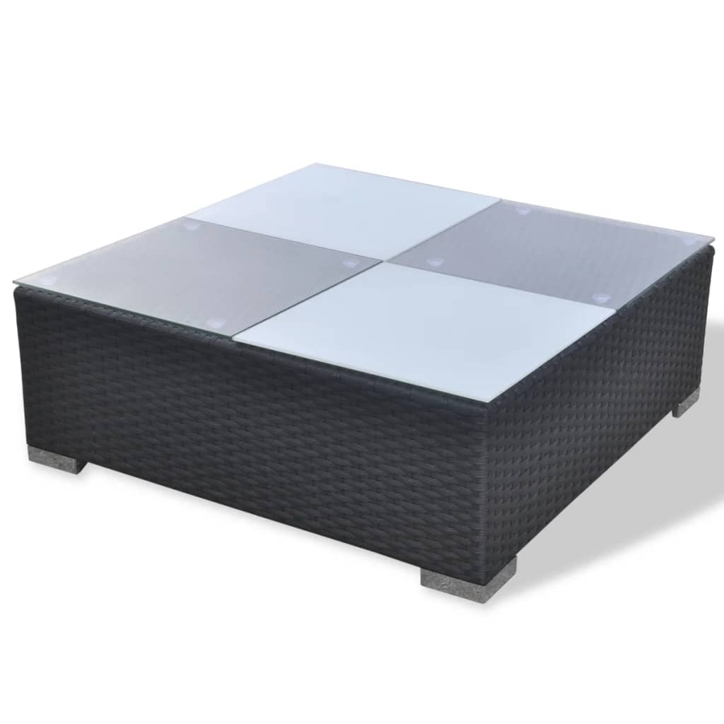 5-delige Loungeset met kussens poly rattan zwart is nu te koop bij PeponiXL, paradijselijk wonen!