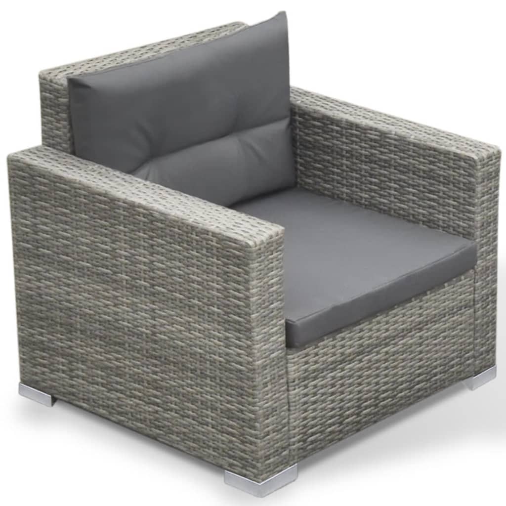 6-delige Loungeset met kussens poly rattan grijs is nu te koop bij PeponiXL, paradijselijk wonen!