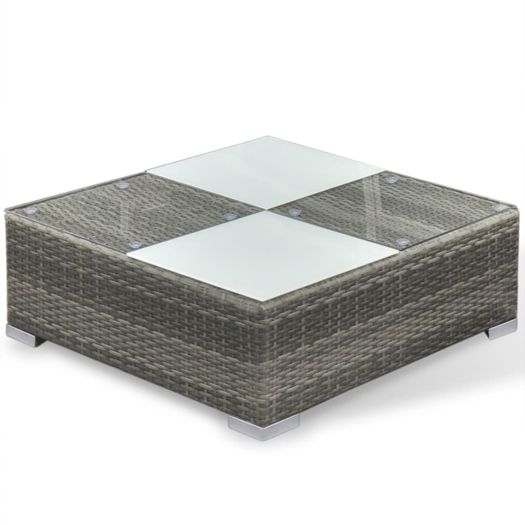 6-delige Loungeset met kussens poly rattan grijs is nu te koop bij PeponiXL, paradijselijk wonen!
