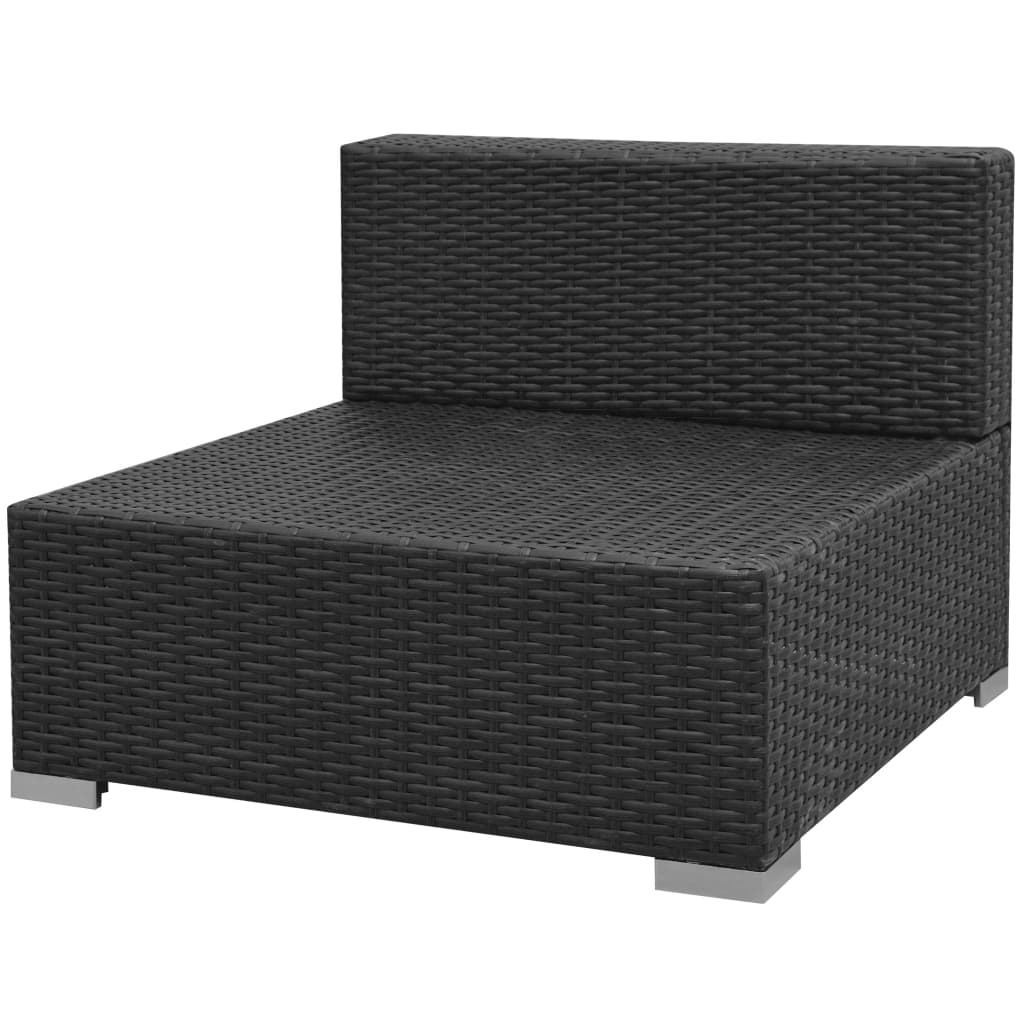 7-delige Loungeset met luifel poly rattan zwart is nu te koop bij PeponiXL, paradijselijk wonen!