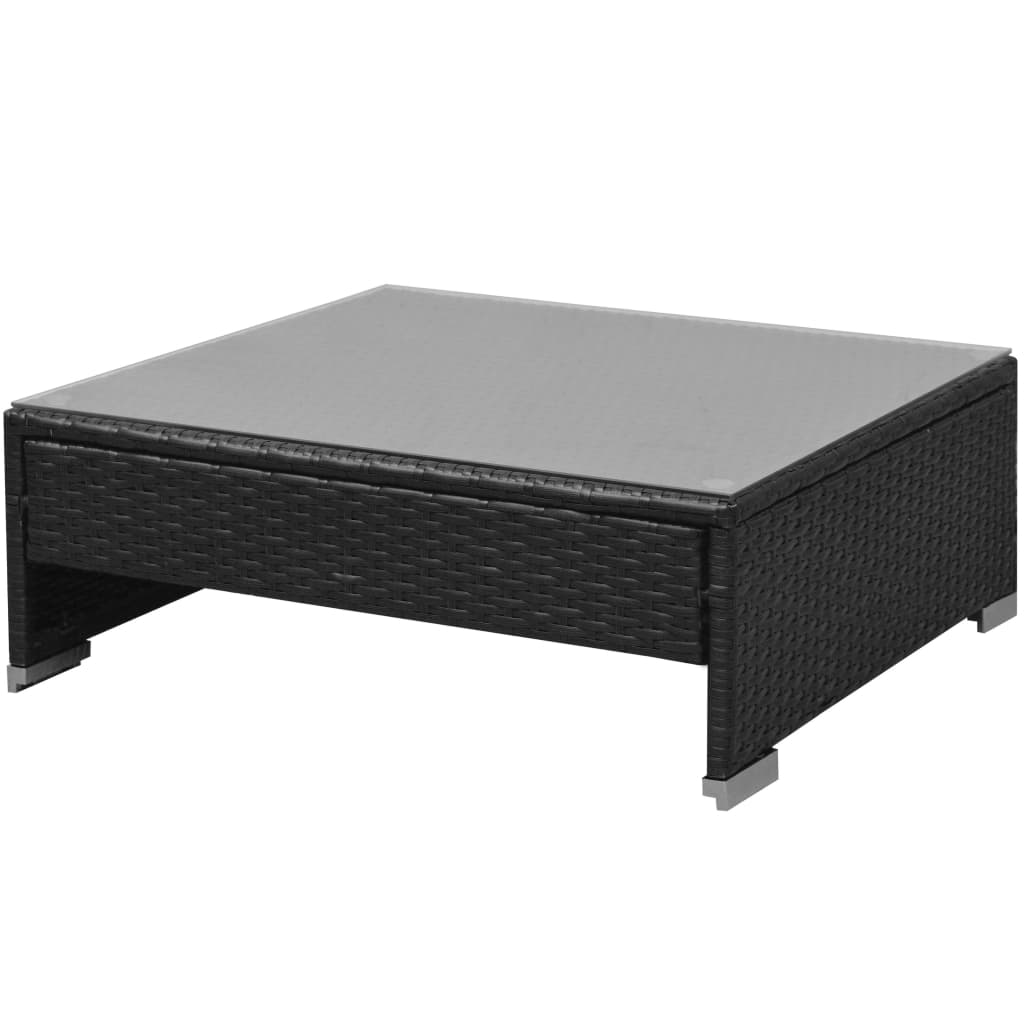 7-delige Loungeset met luifel poly rattan zwart is nu te koop bij PeponiXL, paradijselijk wonen!