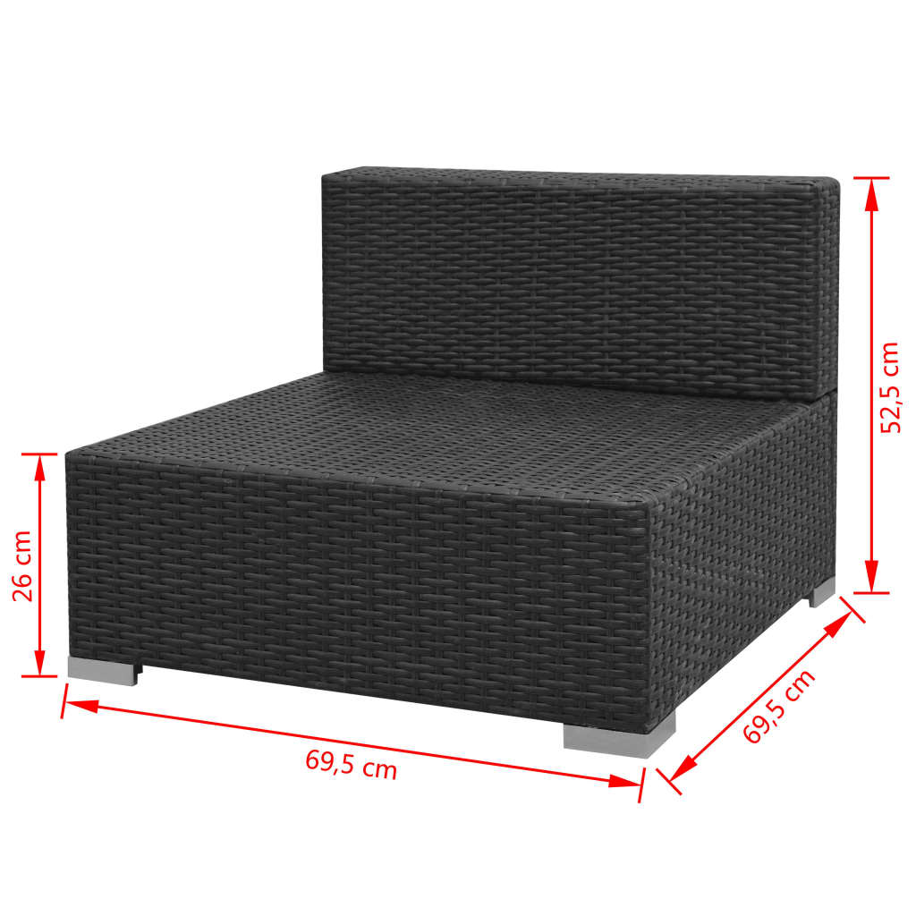 7-delige Loungeset met luifel poly rattan zwart is nu te koop bij PeponiXL, paradijselijk wonen!