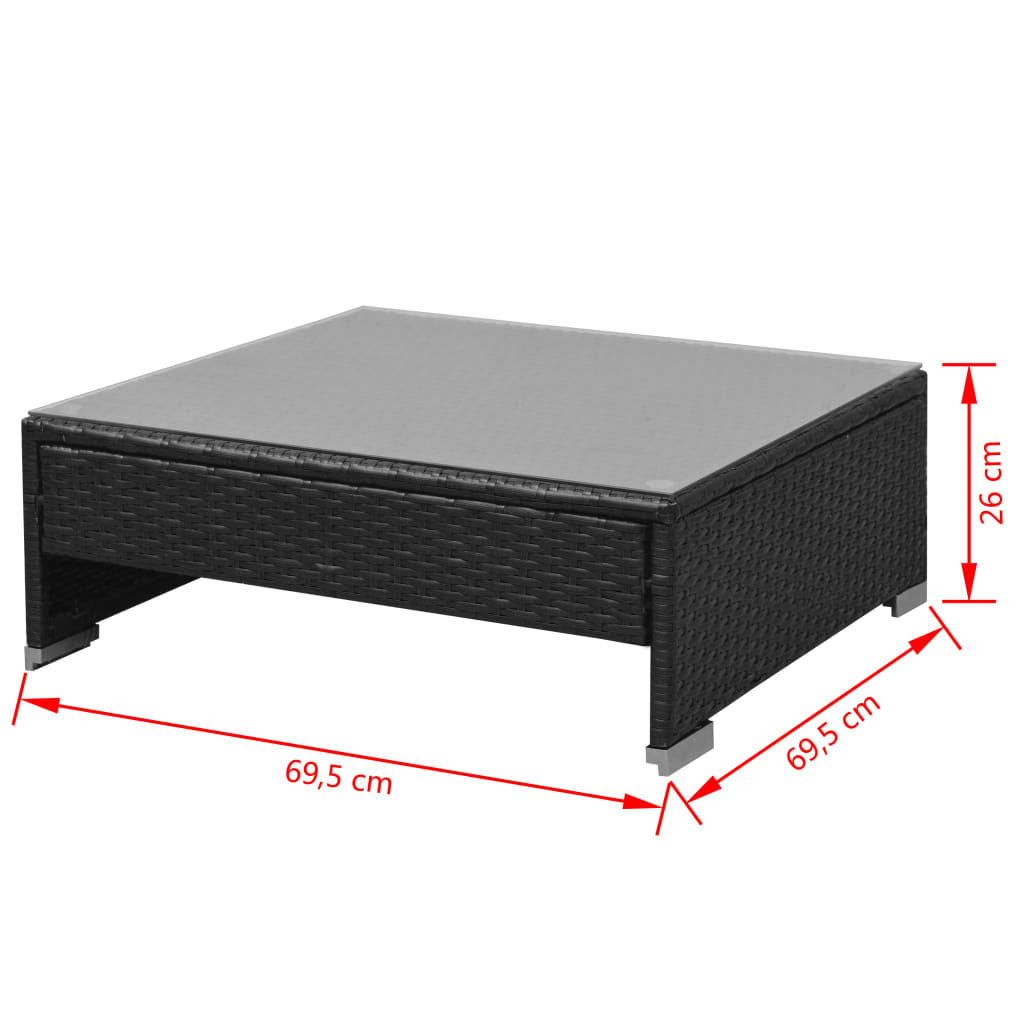 7-delige Loungeset met luifel poly rattan zwart is nu te koop bij PeponiXL, paradijselijk wonen!