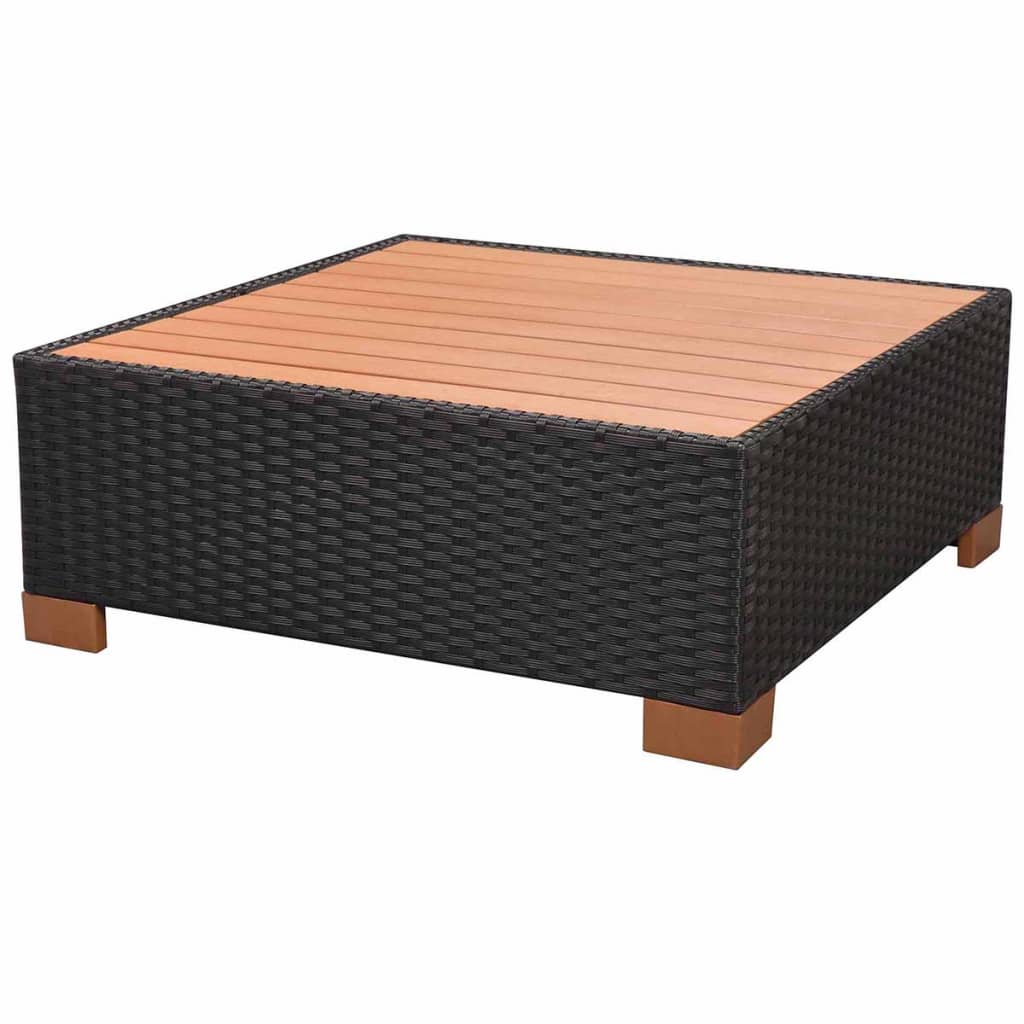 8-delige Loungeset met kussens poly rattan zwart is nu te koop bij PeponiXL, paradijselijk wonen!