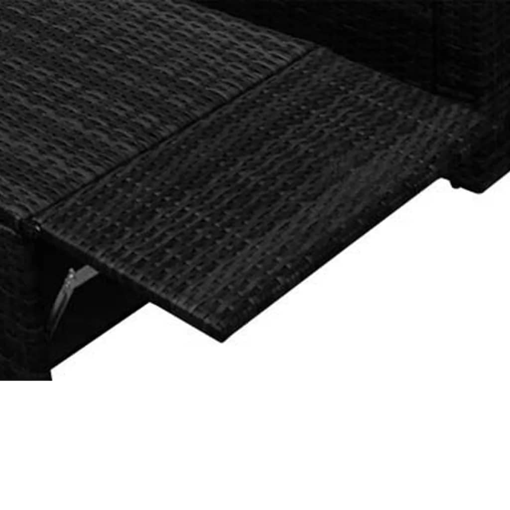 2-delige Loungeset met kussens poly rattan zwart is nu te koop bij PeponiXL, paradijselijk wonen!