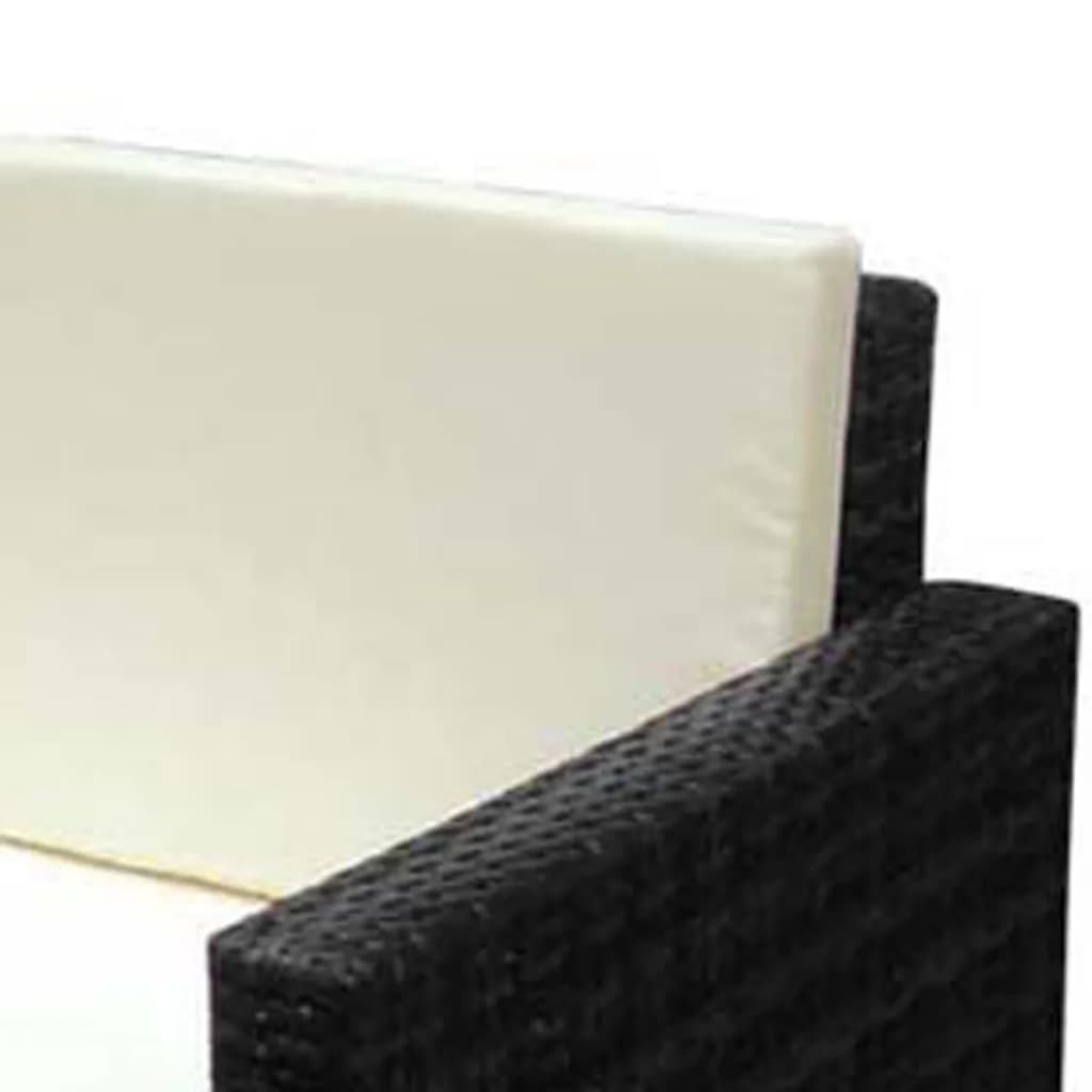 2-delige Loungeset met kussens poly rattan zwart is nu te koop bij PeponiXL, paradijselijk wonen!