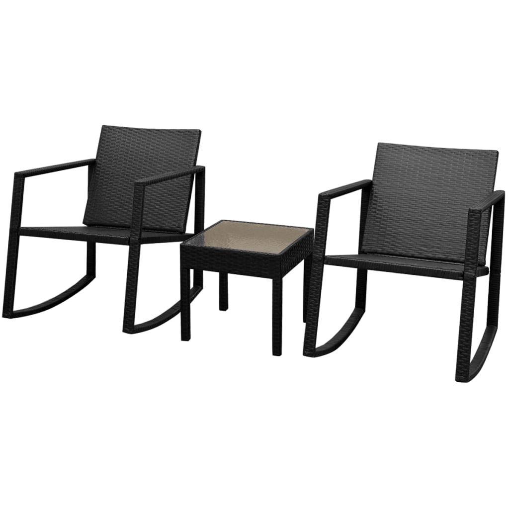 3-delige Bistroset poly rattan zwart is nu te koop bij PeponiXL, paradijselijk wonen!
