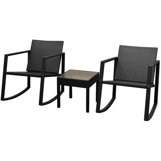 3-delige Bistroset poly rattan zwart is nu te koop bij PeponiXL, paradijselijk wonen!