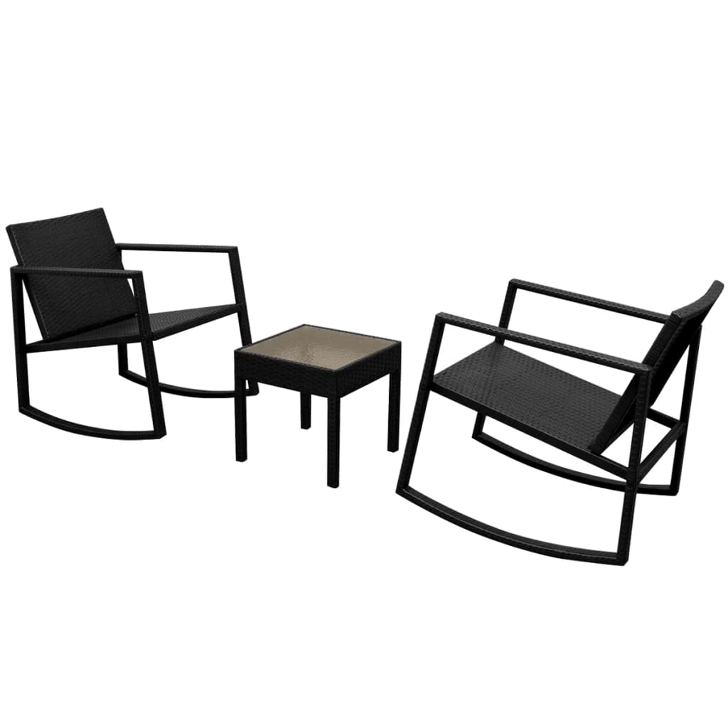 3-delige Bistroset poly rattan zwart is nu te koop bij PeponiXL, paradijselijk wonen!