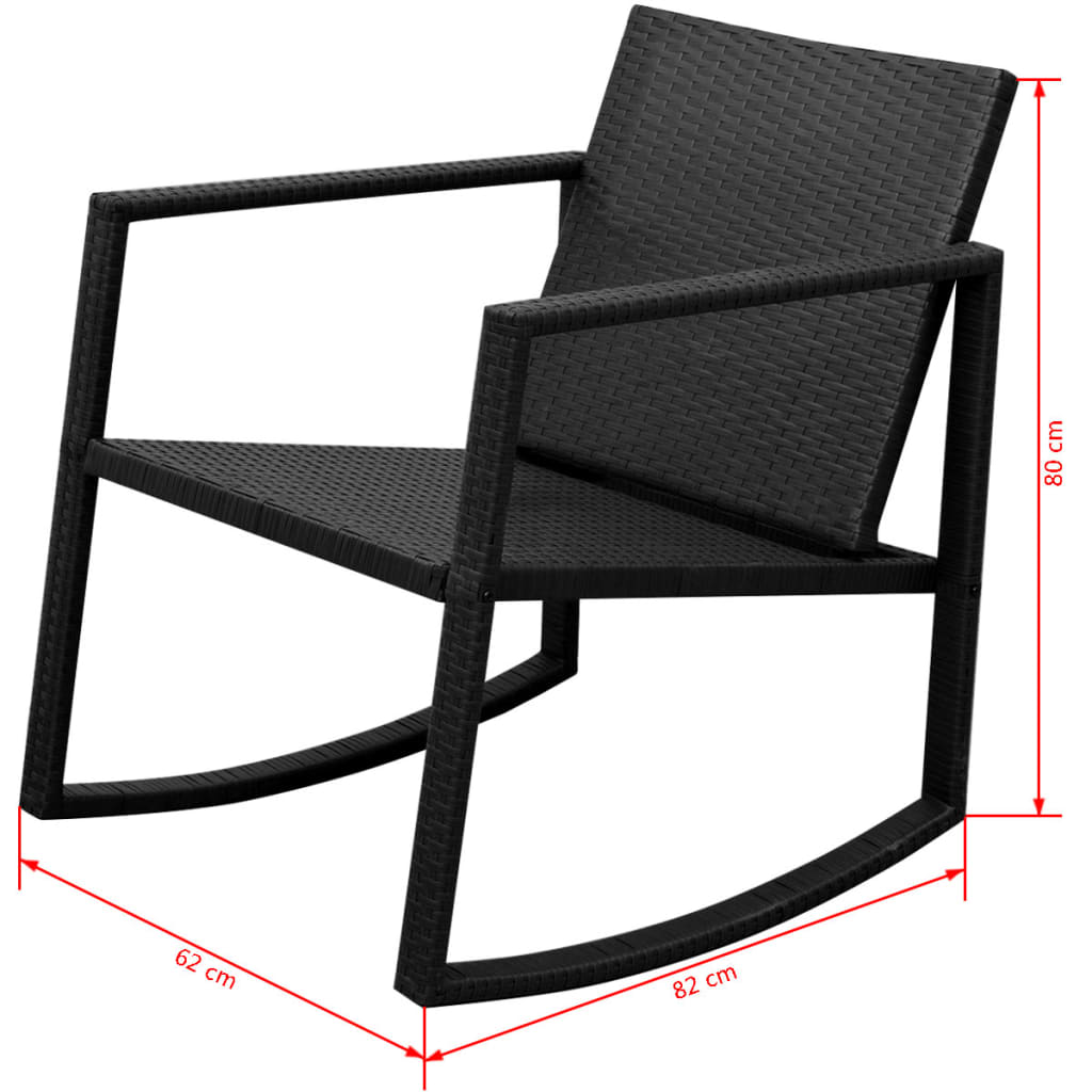 3-delige Bistroset poly rattan zwart is nu te koop bij PeponiXL, paradijselijk wonen!