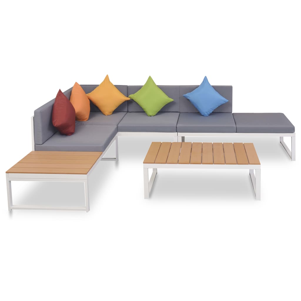 4-delige Loungeset met kussens aluminium en HKC is nu te koop bij PeponiXL, paradijselijk wonen!