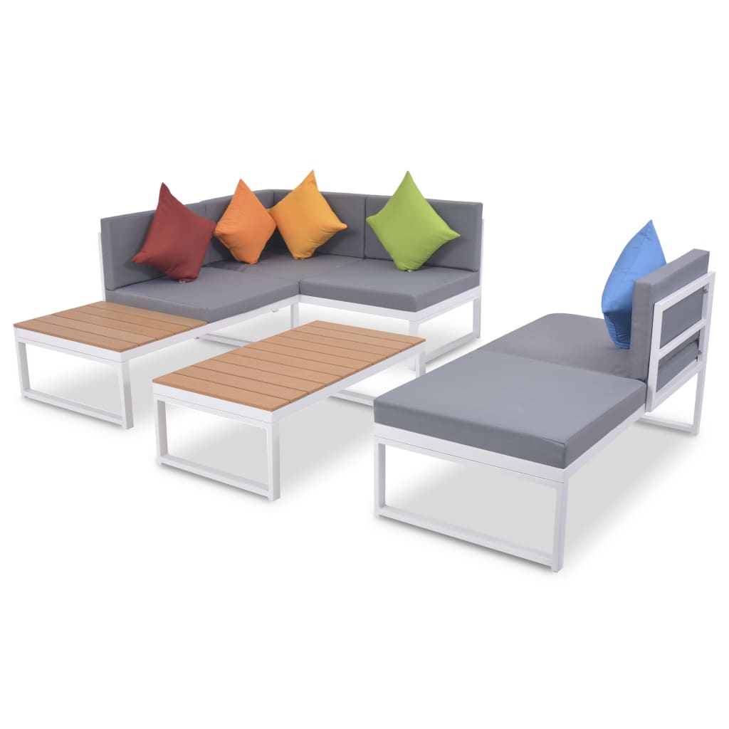 4-delige Loungeset met kussens aluminium en HKC is nu te koop bij PeponiXL, paradijselijk wonen!
