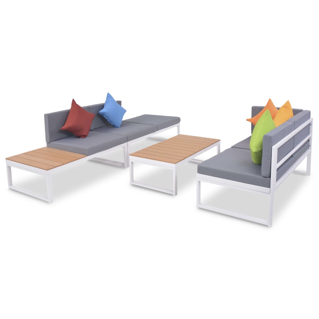 4-delige Loungeset met kussens aluminium en HKC is nu te koop bij PeponiXL, paradijselijk wonen!