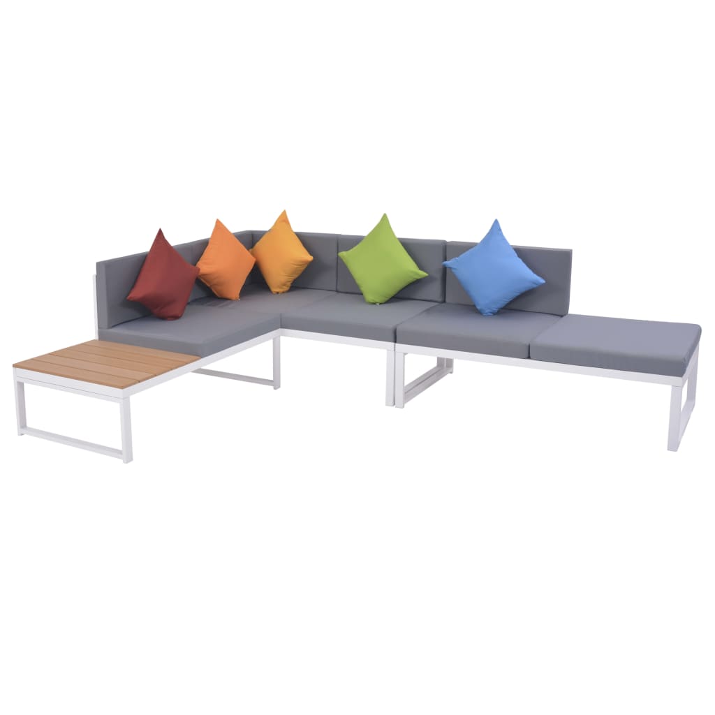 4-delige Loungeset met kussens aluminium en HKC is nu te koop bij PeponiXL, paradijselijk wonen!
