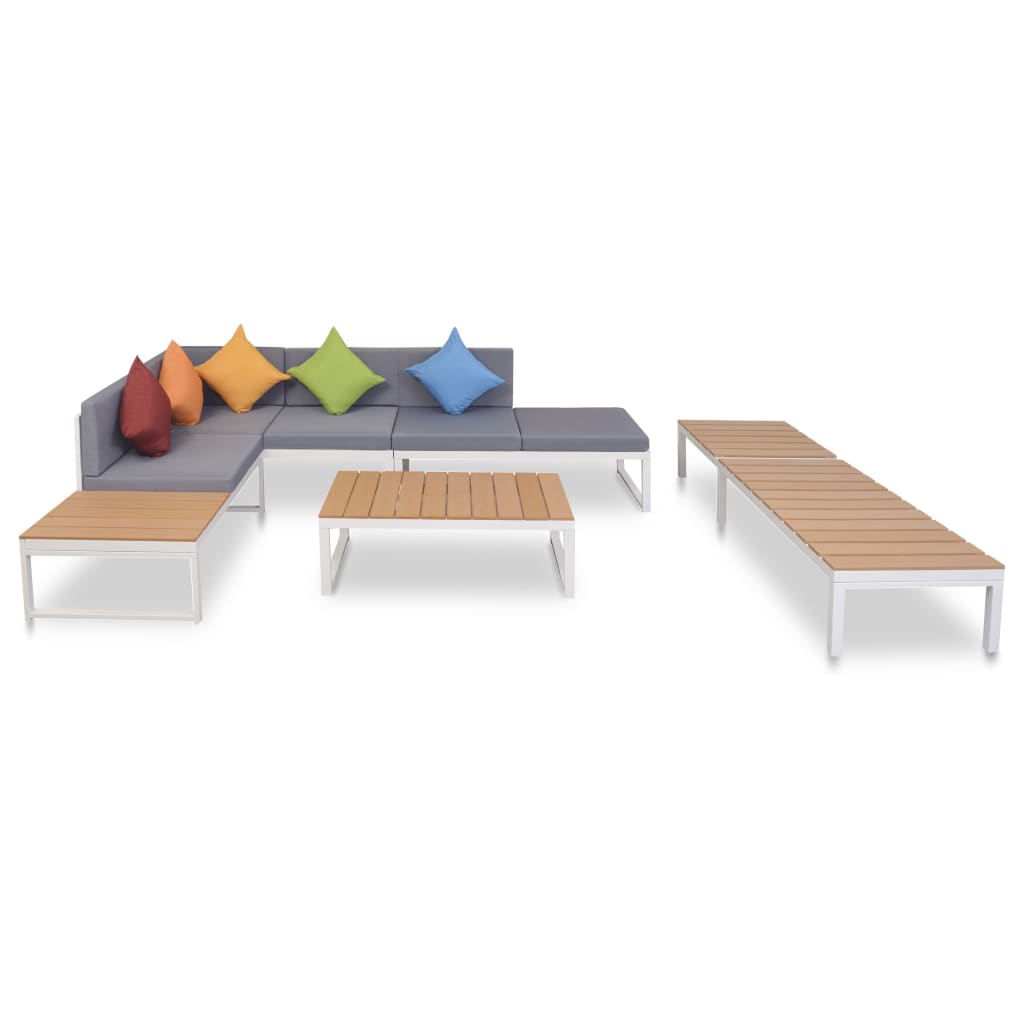 5-delige Loungeset met kussens aluminium en HKC is nu te koop bij PeponiXL, paradijselijk wonen!