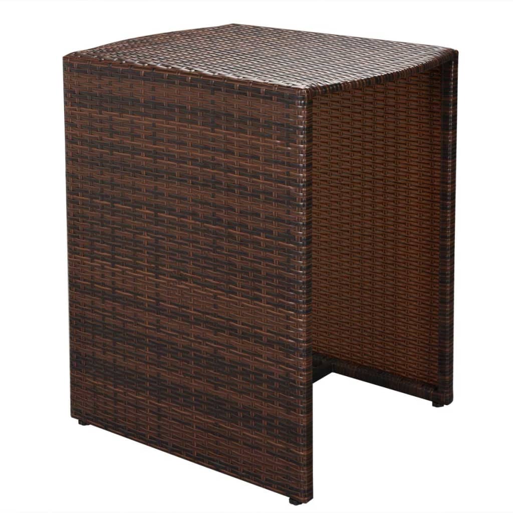 3-delige Bistroset met kussens poly rattan bruin is nu te koop bij PeponiXL, paradijselijk wonen!