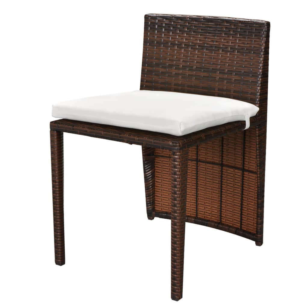 3-delige Bistroset met kussens poly rattan bruin is nu te koop bij PeponiXL, paradijselijk wonen!