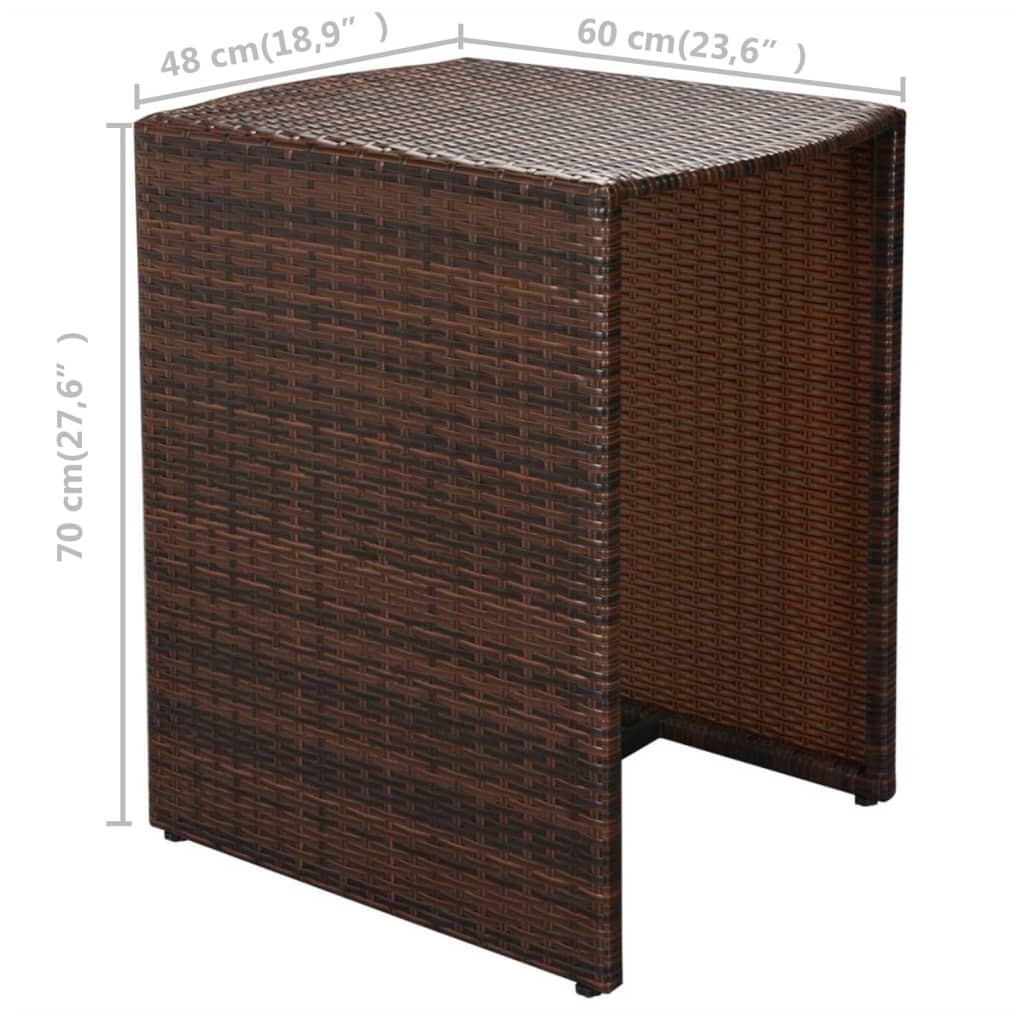3-delige Bistroset met kussens poly rattan bruin is nu te koop bij PeponiXL, paradijselijk wonen!