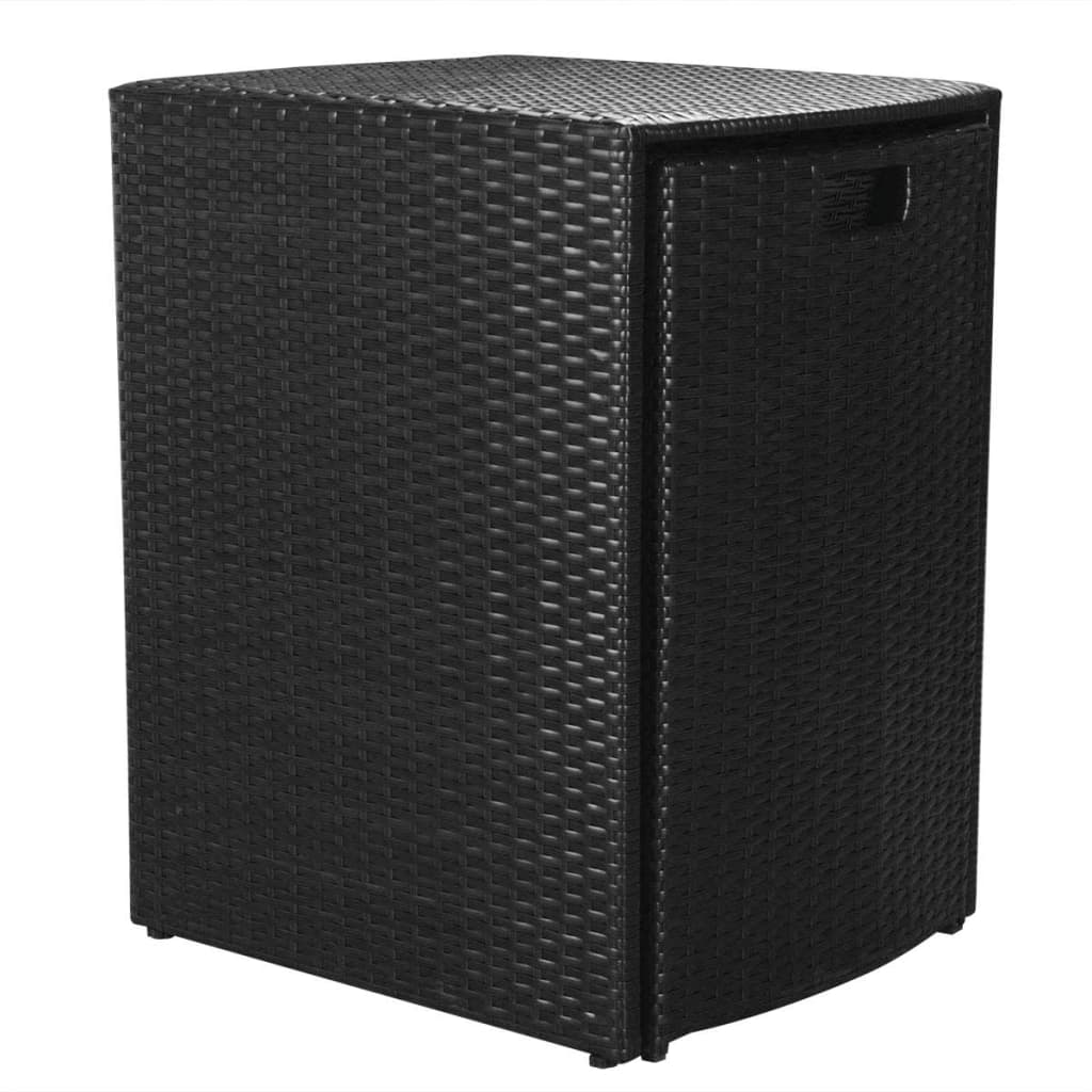 3-delige Bistroset met kussens poly rattan zwart is nu te koop bij PeponiXL, paradijselijk wonen!
