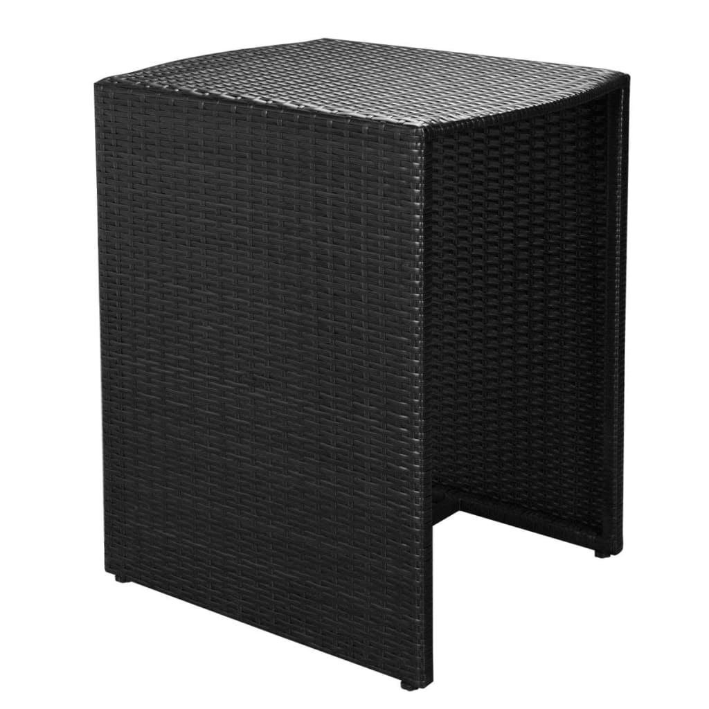 3-delige Bistroset met kussens poly rattan zwart is nu te koop bij PeponiXL, paradijselijk wonen!
