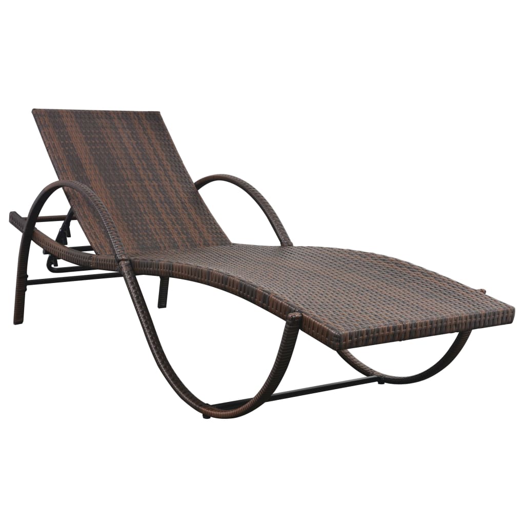 Ligbed met kussen poly rattan bruin is nu te koop bij PeponiXL, paradijselijk wonen!