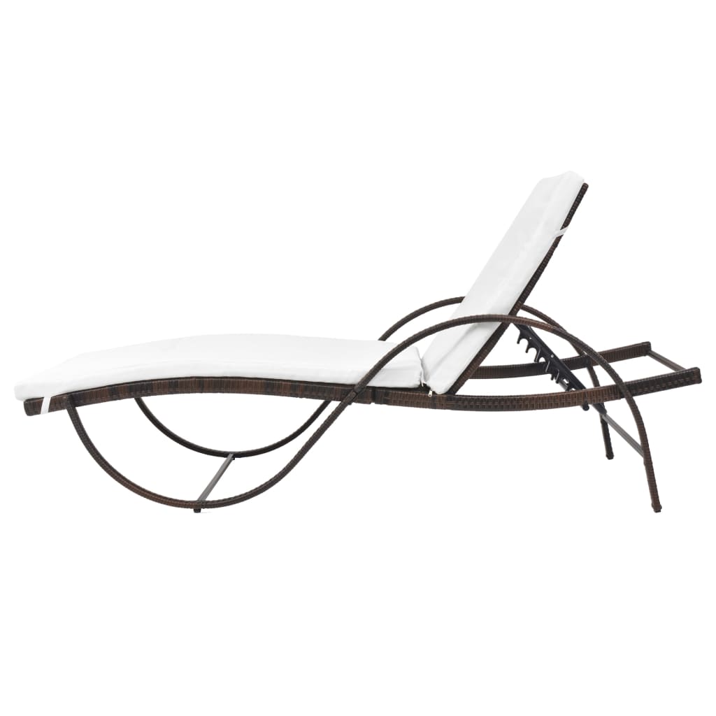 Ligbed met kussen poly rattan bruin is nu te koop bij PeponiXL, paradijselijk wonen!