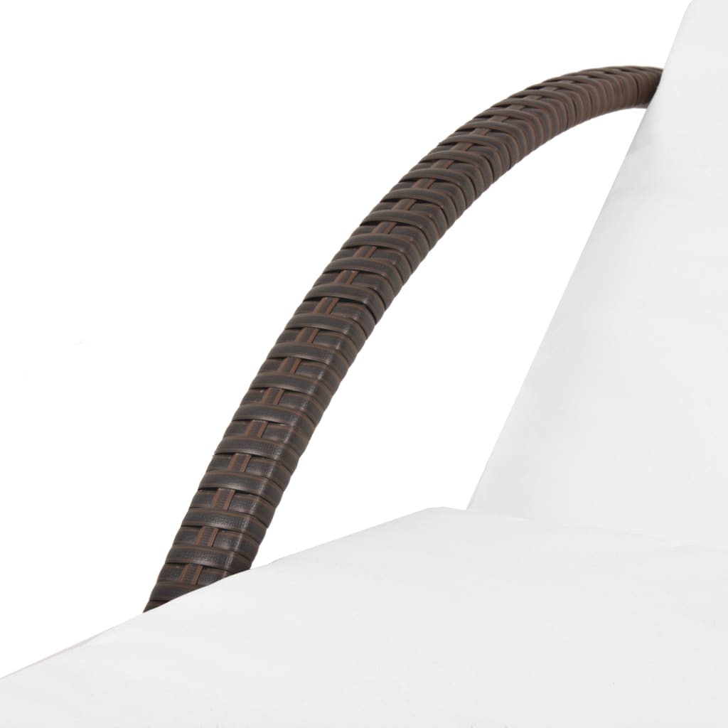 Ligbed met kussen poly rattan bruin is nu te koop bij PeponiXL, paradijselijk wonen!