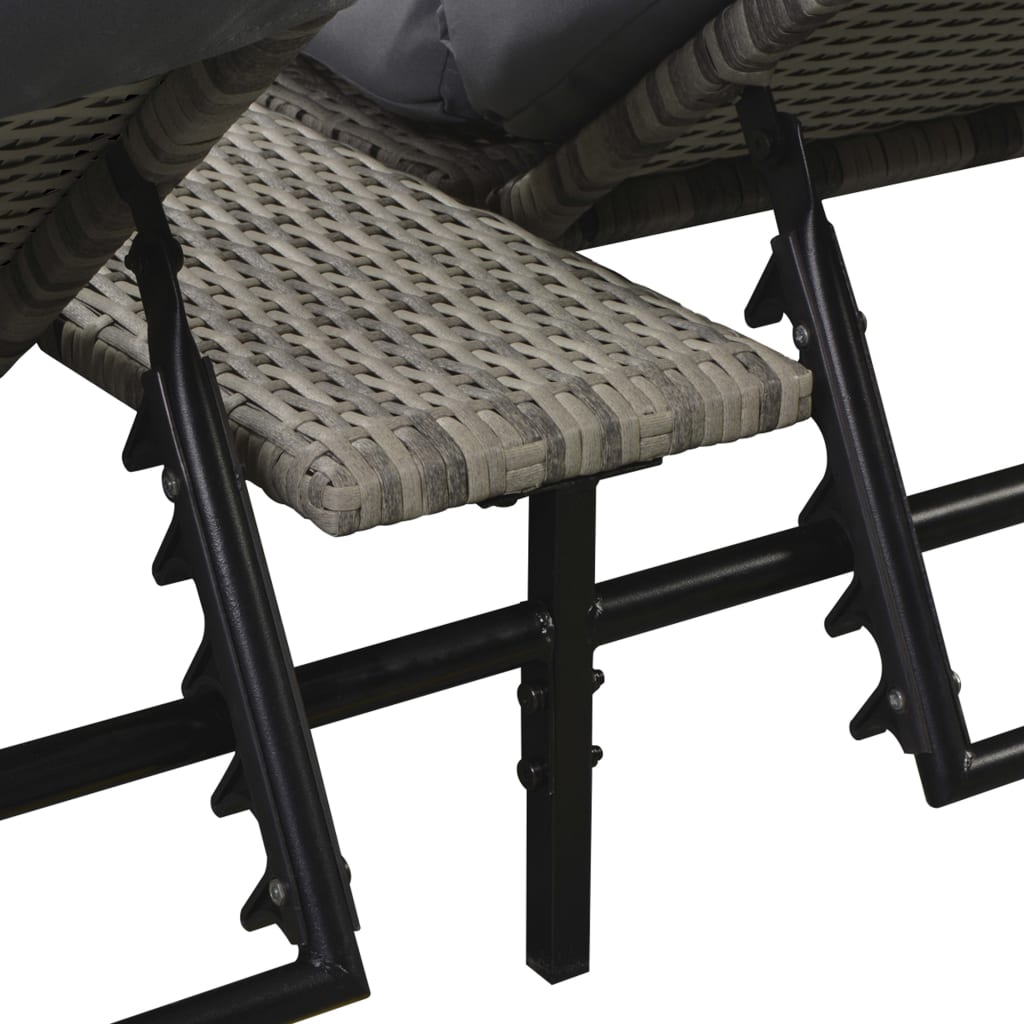 5-delige Loungeset met kussens poly rattan grijs is nu te koop bij PeponiXL, paradijselijk wonen!
