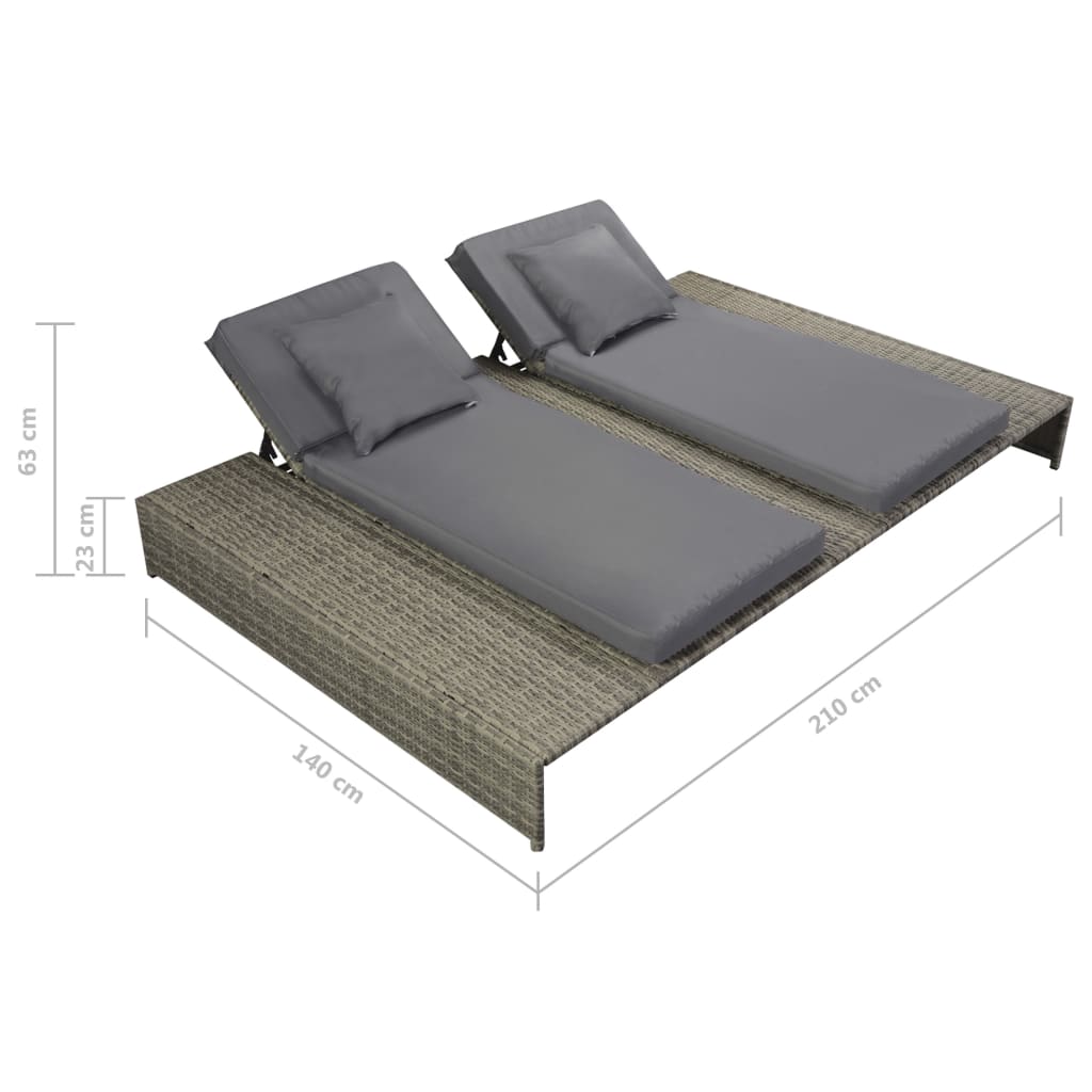 5-delige Loungeset met kussens poly rattan grijs is nu te koop bij PeponiXL, paradijselijk wonen!