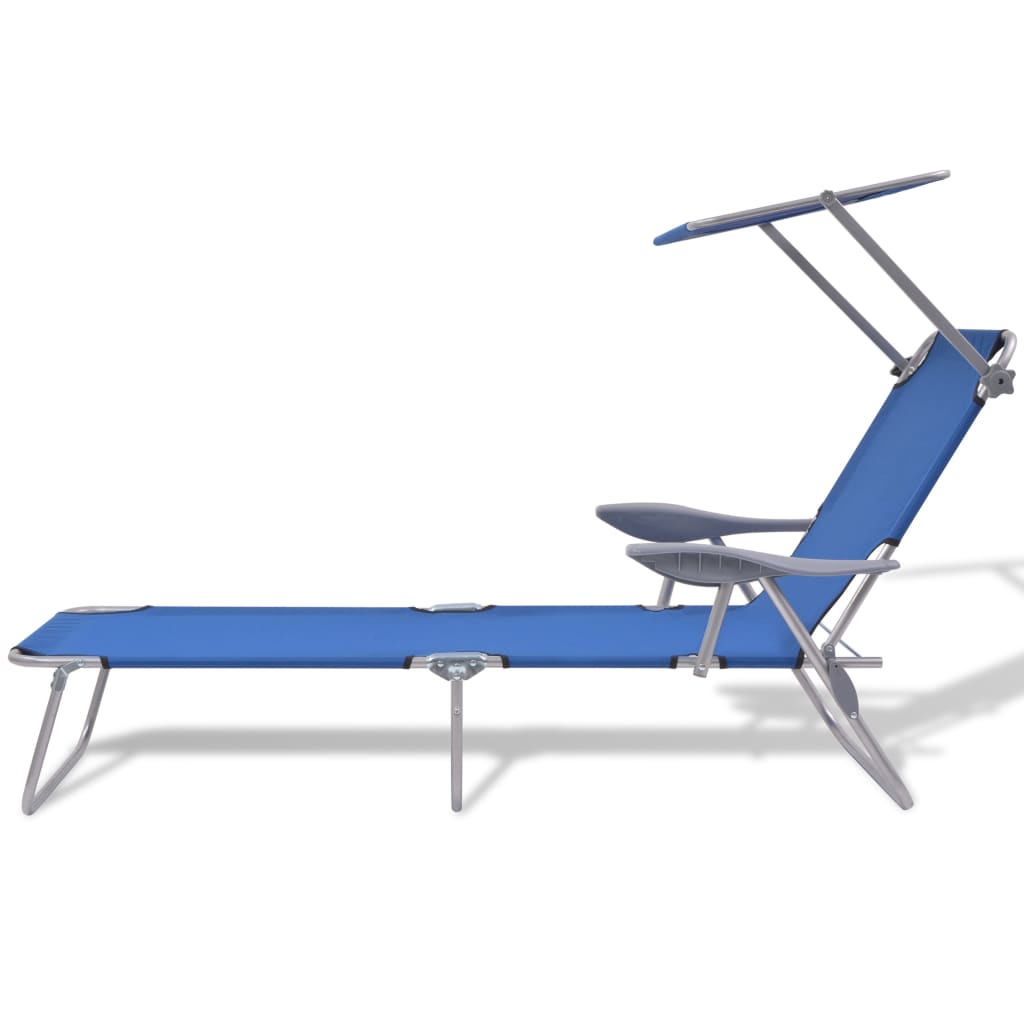 Ligbed met luifel staal blauw is nu te koop bij PeponiXL, paradijselijk wonen!