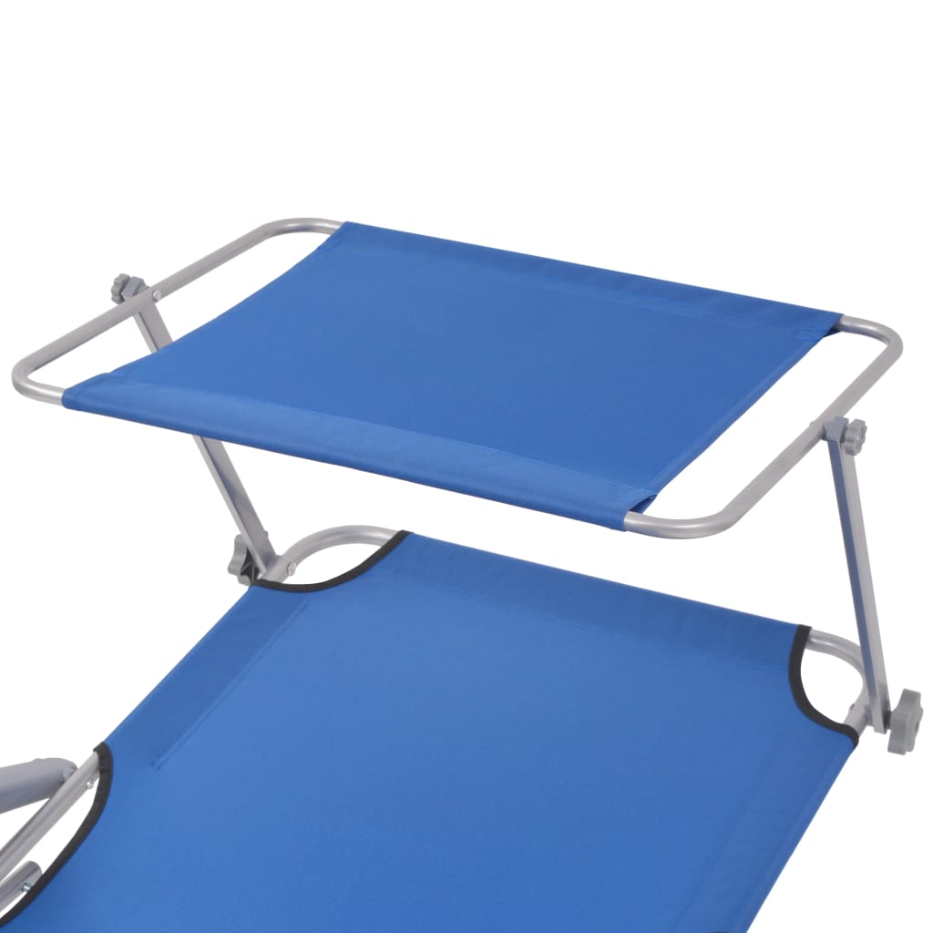 Ligbed met luifel staal blauw is nu te koop bij PeponiXL, paradijselijk wonen!