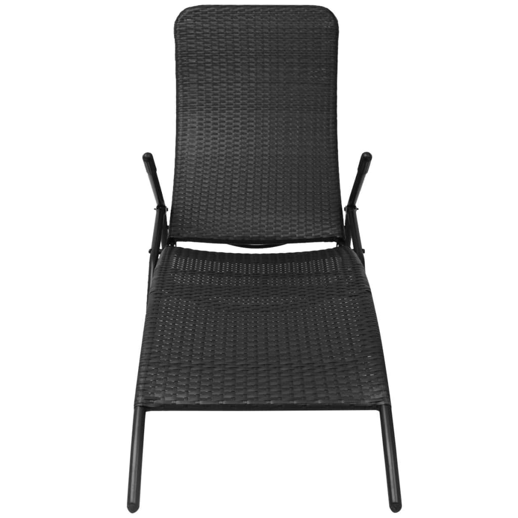 Inklapbaar ligbed poly rattan zwart is nu te koop bij PeponiXL, paradijselijk wonen!