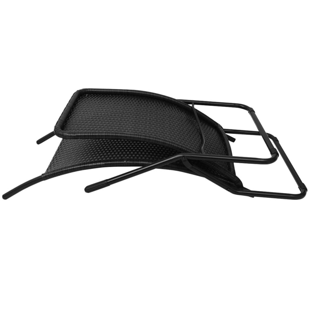 Inklapbaar ligbed poly rattan zwart is nu te koop bij PeponiXL, paradijselijk wonen!