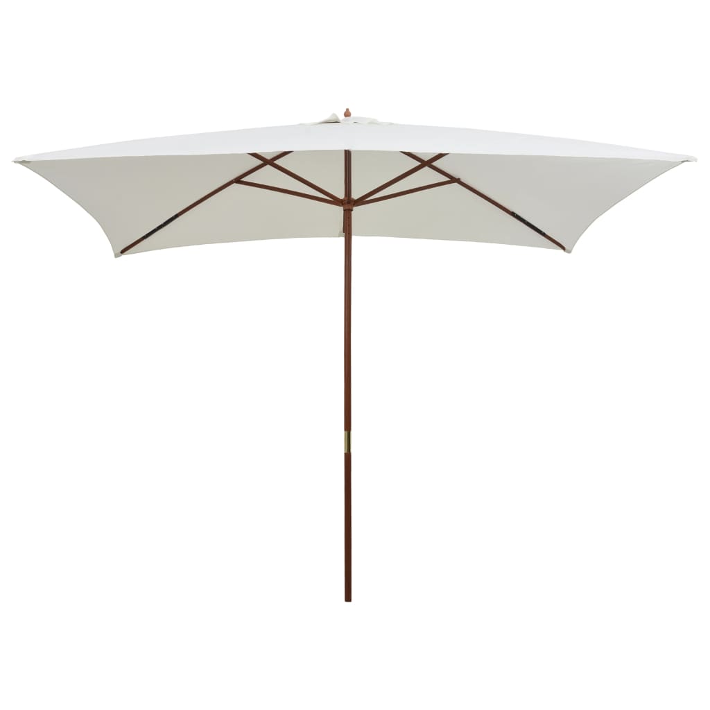 Parasol met houten paal 200x300 cm crèmewit is nu te koop bij PeponiXL, paradijselijk wonen!